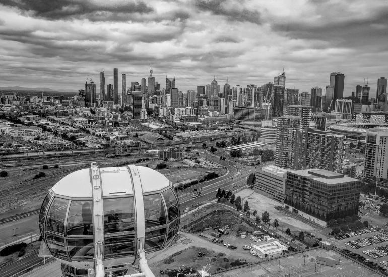 view of melbourne, australia from now closed melbourne star wheel